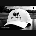 MUGA Golf Classic white hat with black embroidery